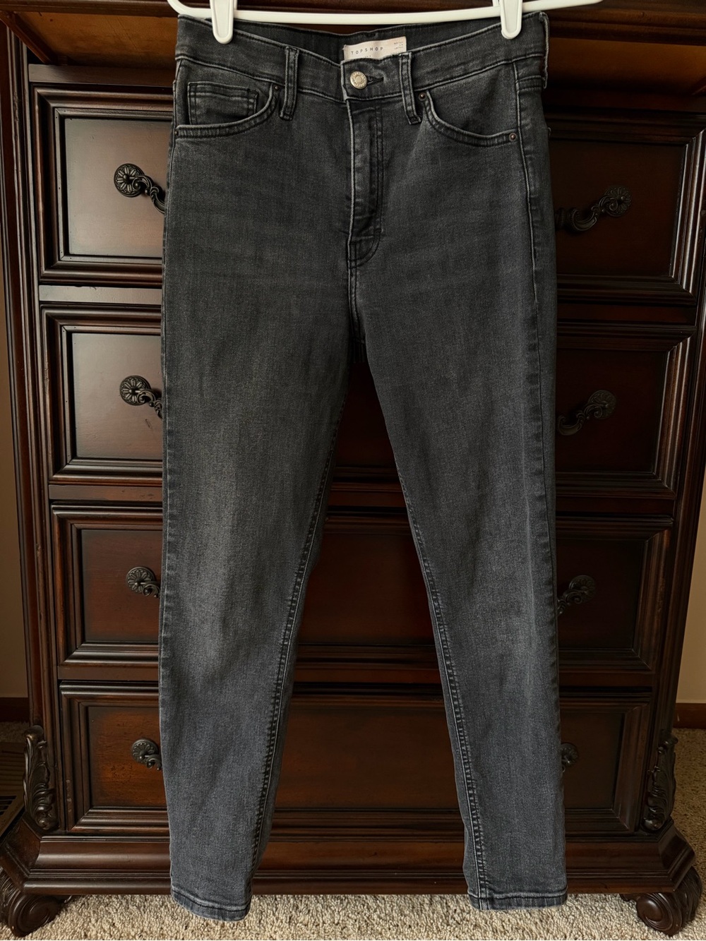 Topshop Women's Skinny Jeans in Washed Black